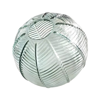Fluted Globe Hanging Fixture Green Textured Glass Shade 10-Inch E27 Socket Dining Kitchen Island Overhead Lighting for Modern Retro Interior