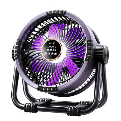 Rechargeable Camping Fan 20000mAh with LED Light & Remote Control for Tent, Outdoors & Emergency