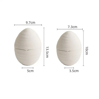 Ceramic Serving Bowl Egg-Shaped Design for Soup Salad Fruit Dessert Modern Minimalist Kitchen Dining Table Decor Dishwasher Safe