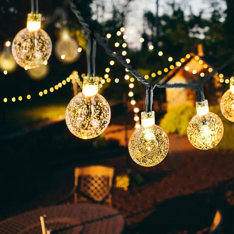 Guirnalda de luces solares de 30 pies con sensor automático de anochecer, luces LED impermeables para decoración de jardín, patio, senderos, paisajismo e iluminación exterior