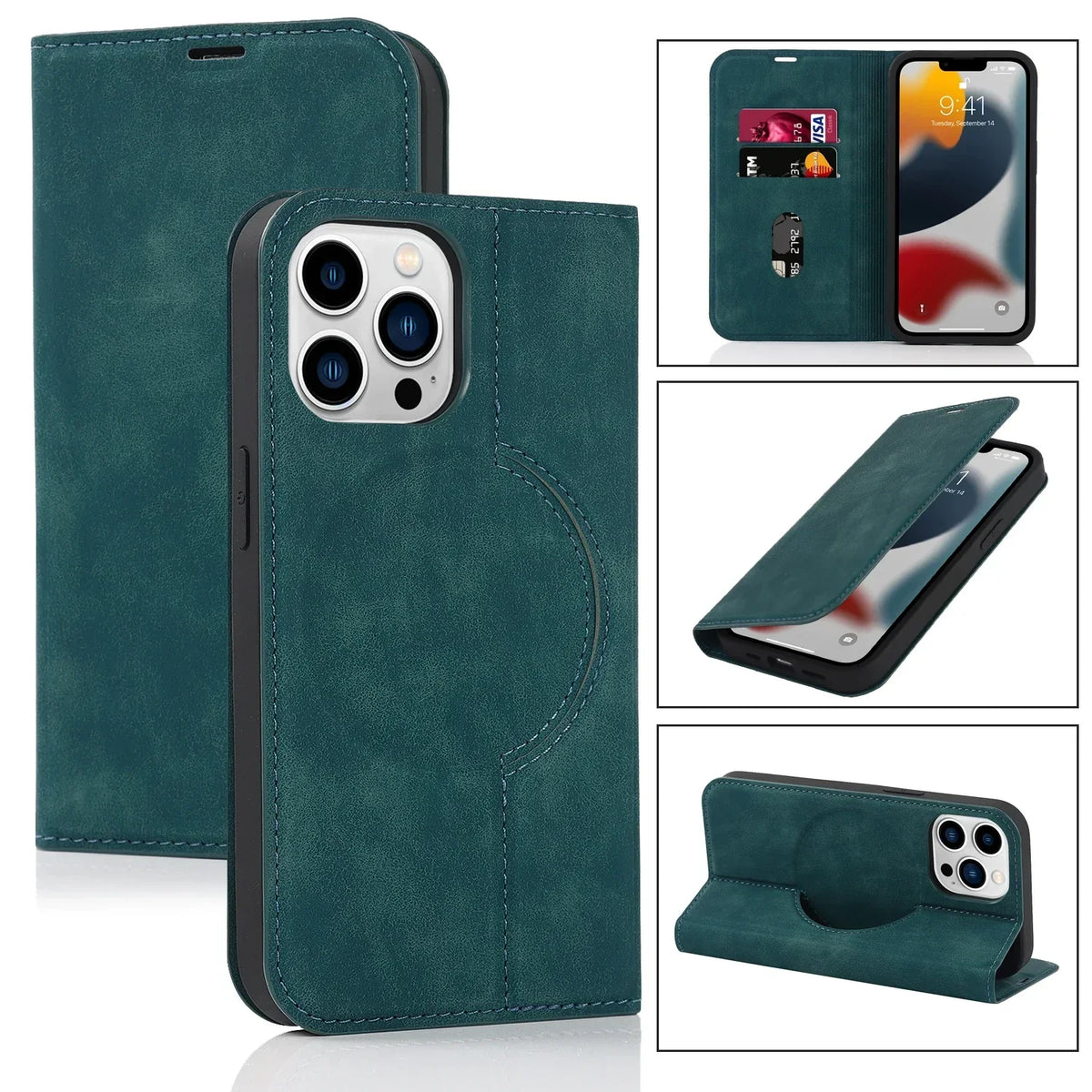 Magnetic Detachable Wallet Case for iPhone with Wireless Charging & Card Slots