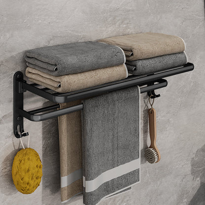 Talon Towel Rack - Collapsible Steel, Matte Black Towel Storage