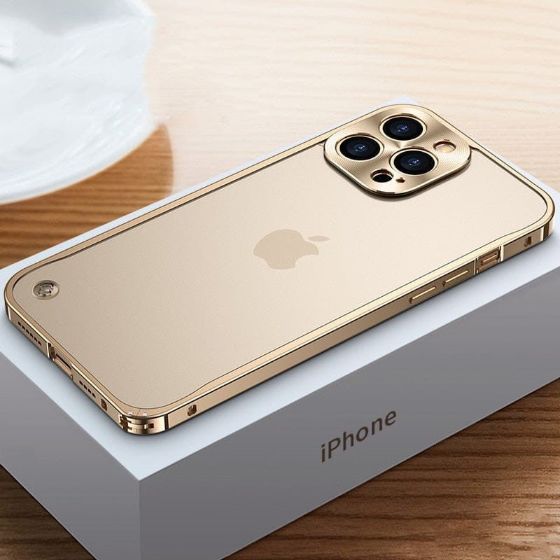 Aircraft-Grade Aluminum iPhone Case Precision-Milled Snap-On Protection for Apple Smartphones Slim Lightweight Metal Bumper Shell