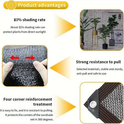 Sable Shade Cloth - UV-Resistant Garden Shade Fabric, Reinforced Corners