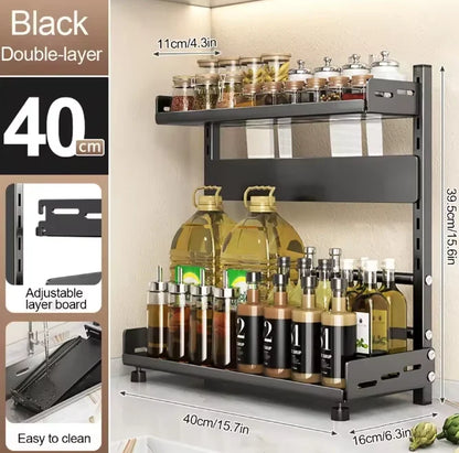 Organizador de especias Sable - Diseño compacto de dos niveles para almacenamiento en cocina