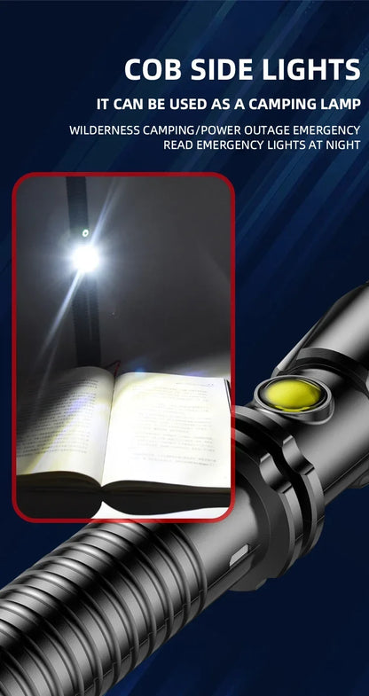 Multi-Functional LED Flashlight | Rechargeable Design with Super Bright Light | Portable Tool for Self-Defense and Outdoor Safety
