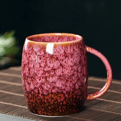 Handcrafted Stoneware Coffee Mug 4-Inch for Morning Coffee Tea Hot Cocoa Kitchen Drinkware Dishwasher-Safe Ergonomic Handle Home Office Brea