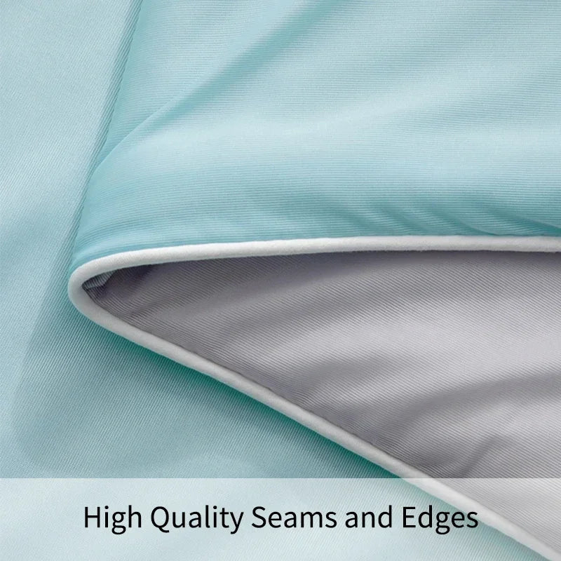 Reversible Lightweight Summer Throw Blanket for Hot Sleepers – Twin/Full Bed Size in Green & Gray – Moisture-Wicking Fiber Technology for Be