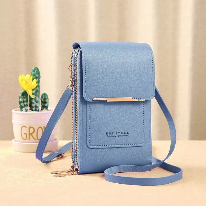 Compact RFID-Blocking Crossbody Bag with Waterproof Phone Compartment for Women & Travel