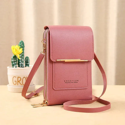 Compact RFID-Blocking Crossbody Bag with Waterproof Phone Compartment for Women & Travel