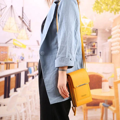 Compact RFID-Blocking Crossbody Bag with Waterproof Phone Compartment for Women & Travel
