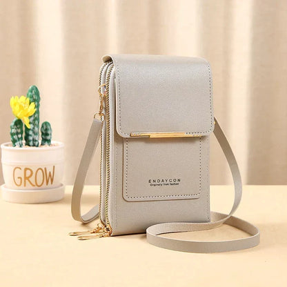 Compact RFID-Blocking Crossbody Bag with Waterproof Phone Compartment for Women & Travel