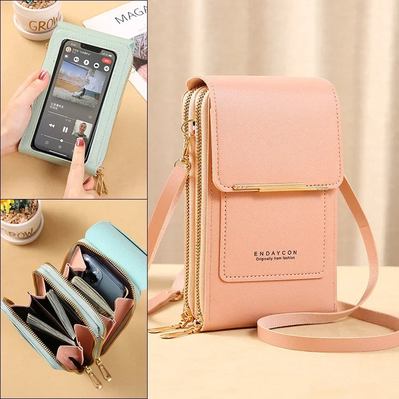 Compact RFID-Blocking Crossbody Bag with Waterproof Phone Compartment for Women & Travel