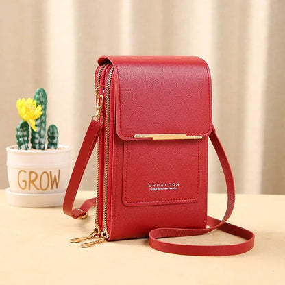 Compact RFID-Blocking Crossbody Bag with Waterproof Phone Compartment for Women & Travel