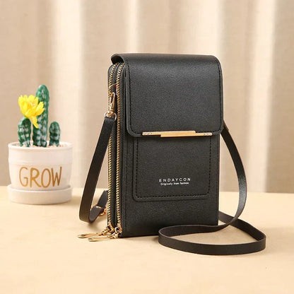 Compact RFID-Blocking Crossbody Bag with Waterproof Phone Compartment for Women & Travel