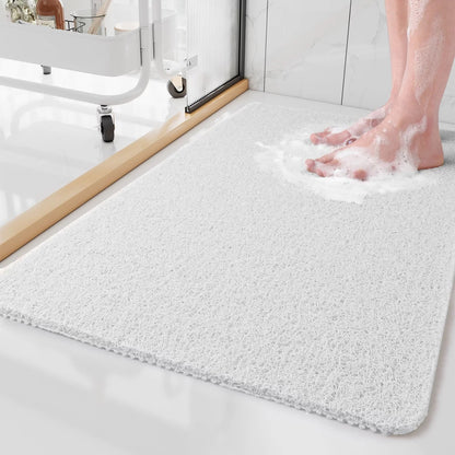Non-Slip Shower Mat with Antimicrobial Protection for Bathroom Safety Gray White Yellow