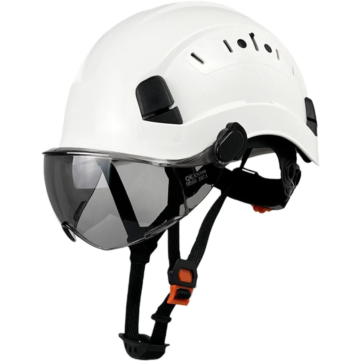 Safety Helmet | CE ABS Hard Hat with Integrated Goggles & Visor | Durable Protection for Industrial Use