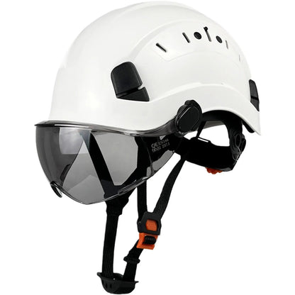 Safety Helmet | CE ABS Hard Hat with Integrated Goggles & Visor | Durable Protection for Industrial Use