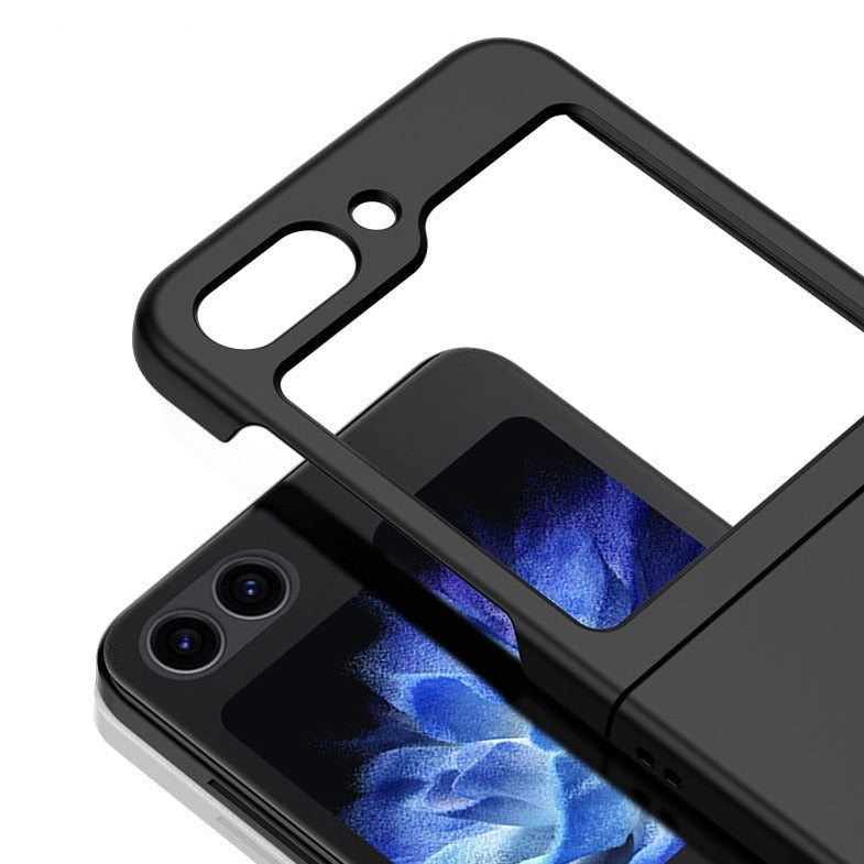 Protective Hard Shell Phone Case for Foldable Flip Smartphones – Wireless Charging Compatible, Raised Edge Screen Protection, Precision