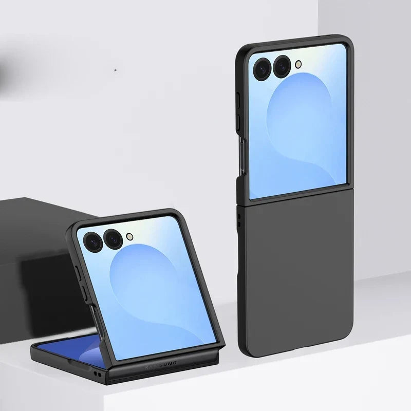 Protective Hard Shell Phone Case for Foldable Flip Smartphones – Wireless Charging Compatible, Raised Edge Screen Protection, Precision
