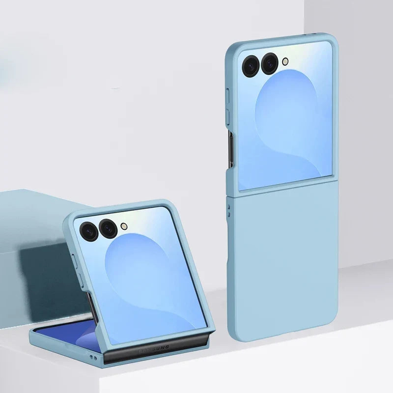 Protective Hard Shell Phone Case for Foldable Flip Smartphones – Wireless Charging Compatible, Raised Edge Screen Protection, Precision
