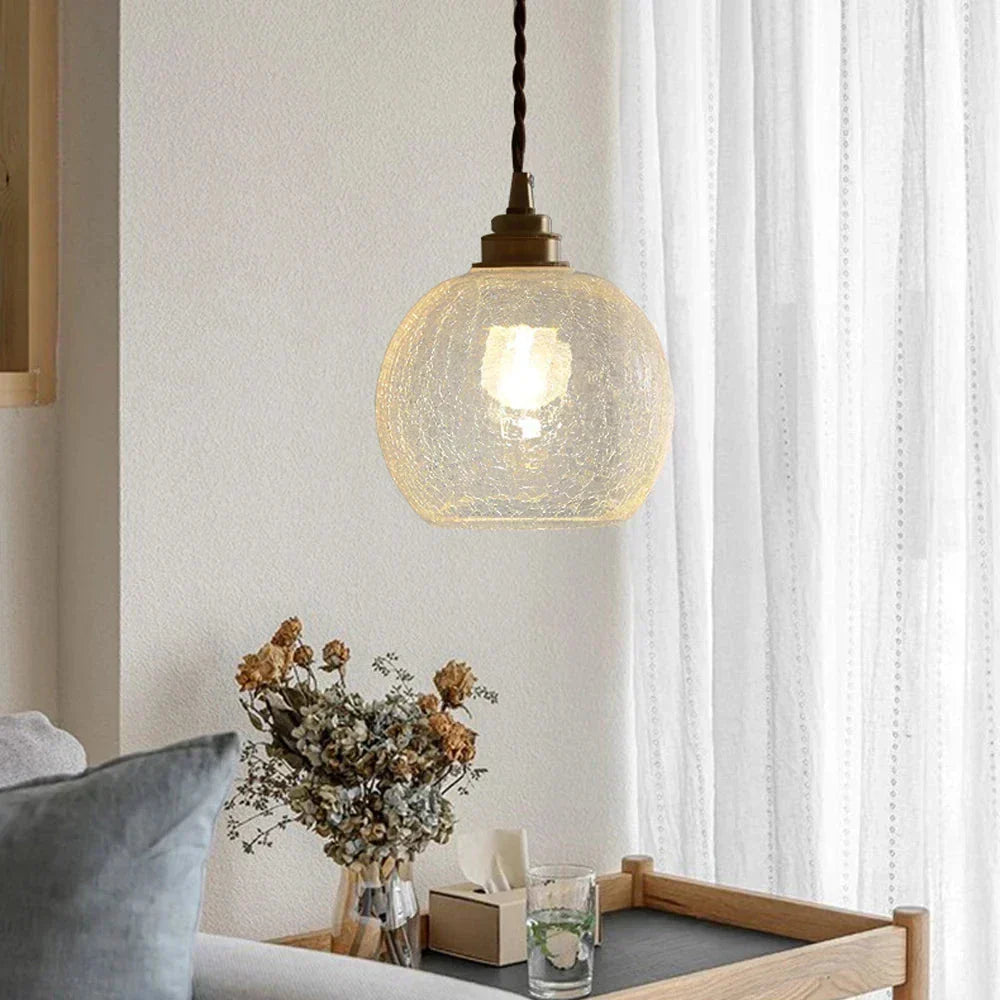 Glass Drop Pendant Light 6 in Clear Crystal Shade E27 Socket Kitchen Island Dining Table Overhead Fixture Scandinavian Minimalist Style for