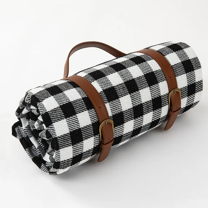 Waterproof Picnic Blanket with Shoulder Strap – Foldable Beach & Park Mat for Outdoor Adventures