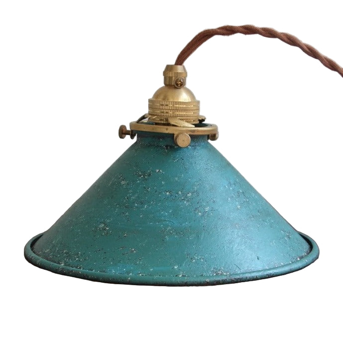 Iron Overhead Fixture 14-Inch Shade Blue Adjustable Drop Height E27 Socket Dining Counter Island Task Lighting Modern Vintage Warehouse Farm