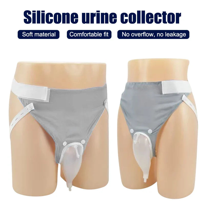 Ajuste cómodo | Recolector de orina para adultos con cavidad de silicona y ropa interior de algodón transpirable | Diseño a prueba de fugas para un uso seguro