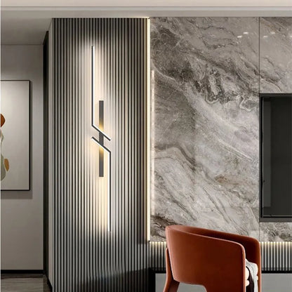 LED Wall Sconce Linear Geometric Accent Light 24-40 in Black Warm Cool Neutral for Bedroom Hallway Contemporary Interior Lighting