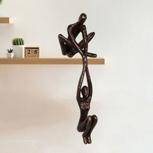 Abstract Polystone Figurine Black 8 inch Tabletop Accent Piece for Contemporary Home Décor Shelf Display Bedroom Office Art Sculpture