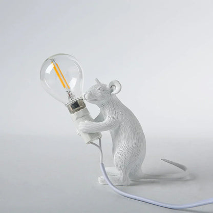 Whimsical Mouse Table Lamp with LED Light – Charming Resin Animal Décor for Bedroom, Living Room & Kids Room