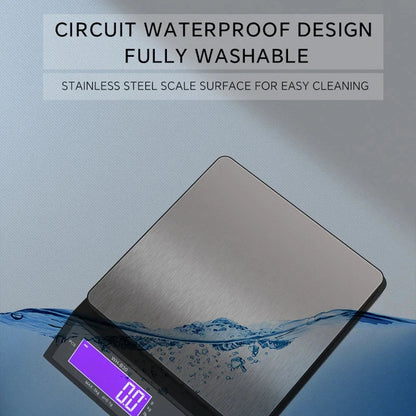 Báscula de cocina digital impermeable – Capacidad de 11 lb / 1 oz o 22 lb / 0.04 oz, báscula de cocina LCD recargable para preparación de comidas, repostería y porciones