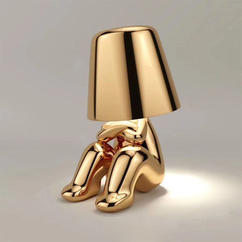 Rechargeable LED Figurine Accent Light | Touch-Activated Cordless Bedside Reading Lamp for Nightstands Desks Shelves | USB Powered Warm Glow