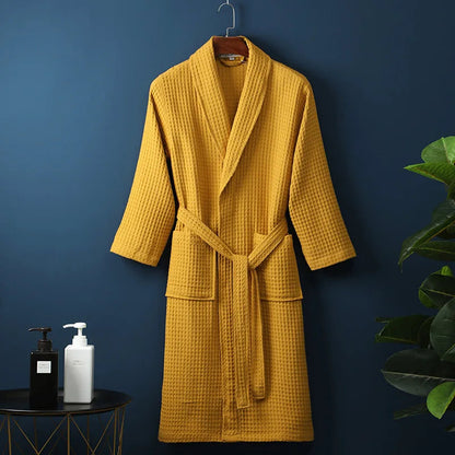 Soft Cotton Bathrobe for Women & Men – Cozy Lounge Robe After Shower Spa Hotel Home – Breathable Comfort Fit Loungewear