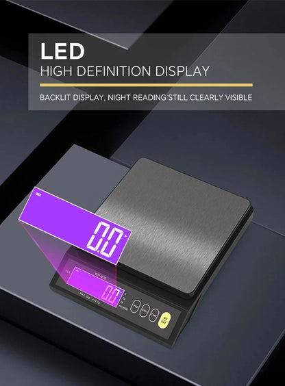 Báscula de cocina digital impermeable – Capacidad de 11 lb / 1 oz o 22 lb / 0.04 oz, báscula de cocina LCD recargable para preparación de comidas, repostería y porciones