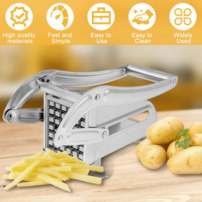 Picadora de verduras y cortadora de patatas de alta resistencia - Cortador de patatas fritas de acero inoxidable