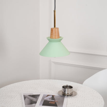 Resin Wood Hanging Light 9 in for Kitchen Island Dining Table Adjustable Ceiling Fixture E26 LED Compatible Scandinavian Modern