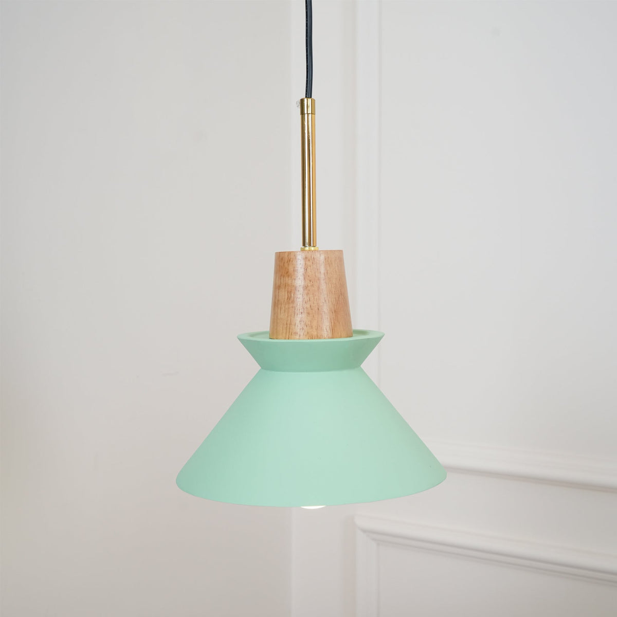 Resin Wood Hanging Light 9 in for Kitchen Island Dining Table Adjustable Ceiling Fixture E26 LED Compatible Scandinavian Modern