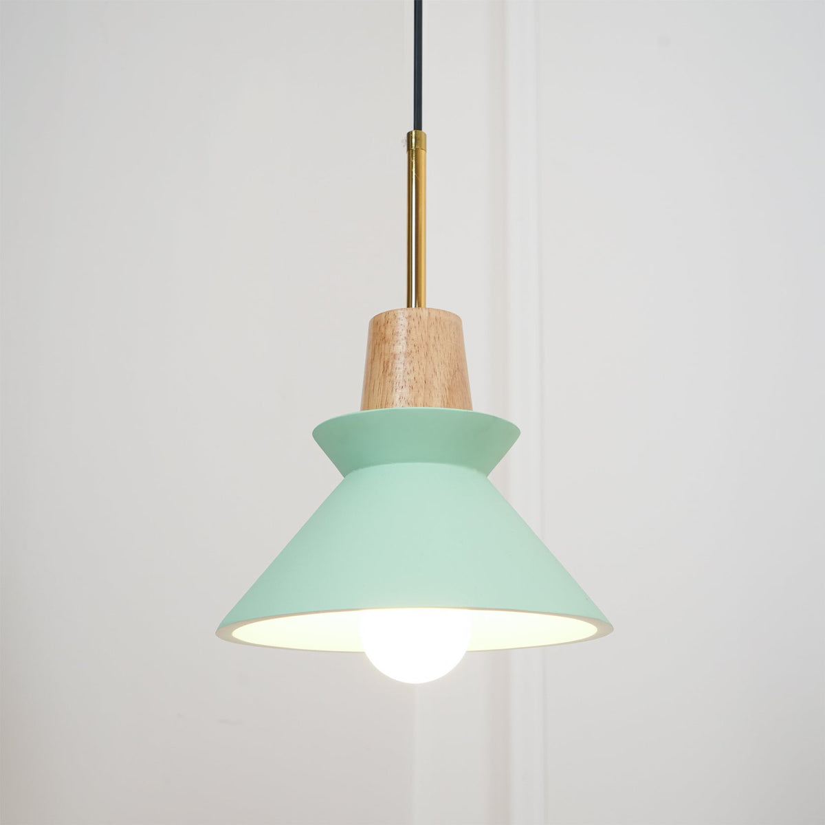 Resin Wood Hanging Light 9 in for Kitchen Island Dining Table Adjustable Ceiling Fixture E26 LED Compatible Scandinavian Modern
