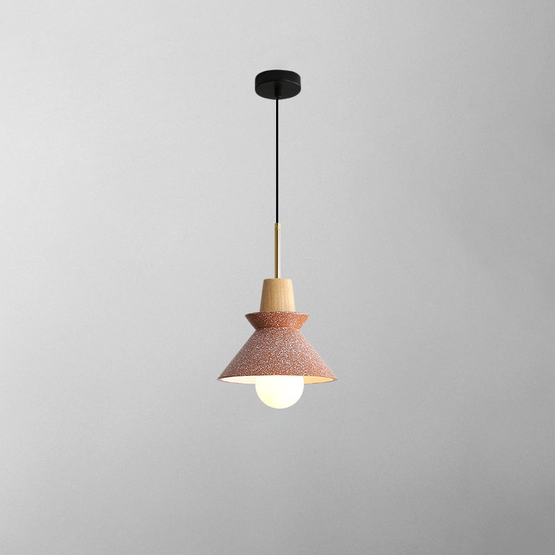 Resin Wood Hanging Light 9 in for Kitchen Island Dining Table Adjustable Ceiling Fixture E26 LED Compatible Scandinavian Modern