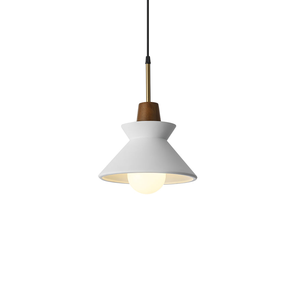 Resin Wood Hanging Light 9 in for Kitchen Island Dining Table Adjustable Ceiling Fixture E26 LED Compatible Scandinavian Modern