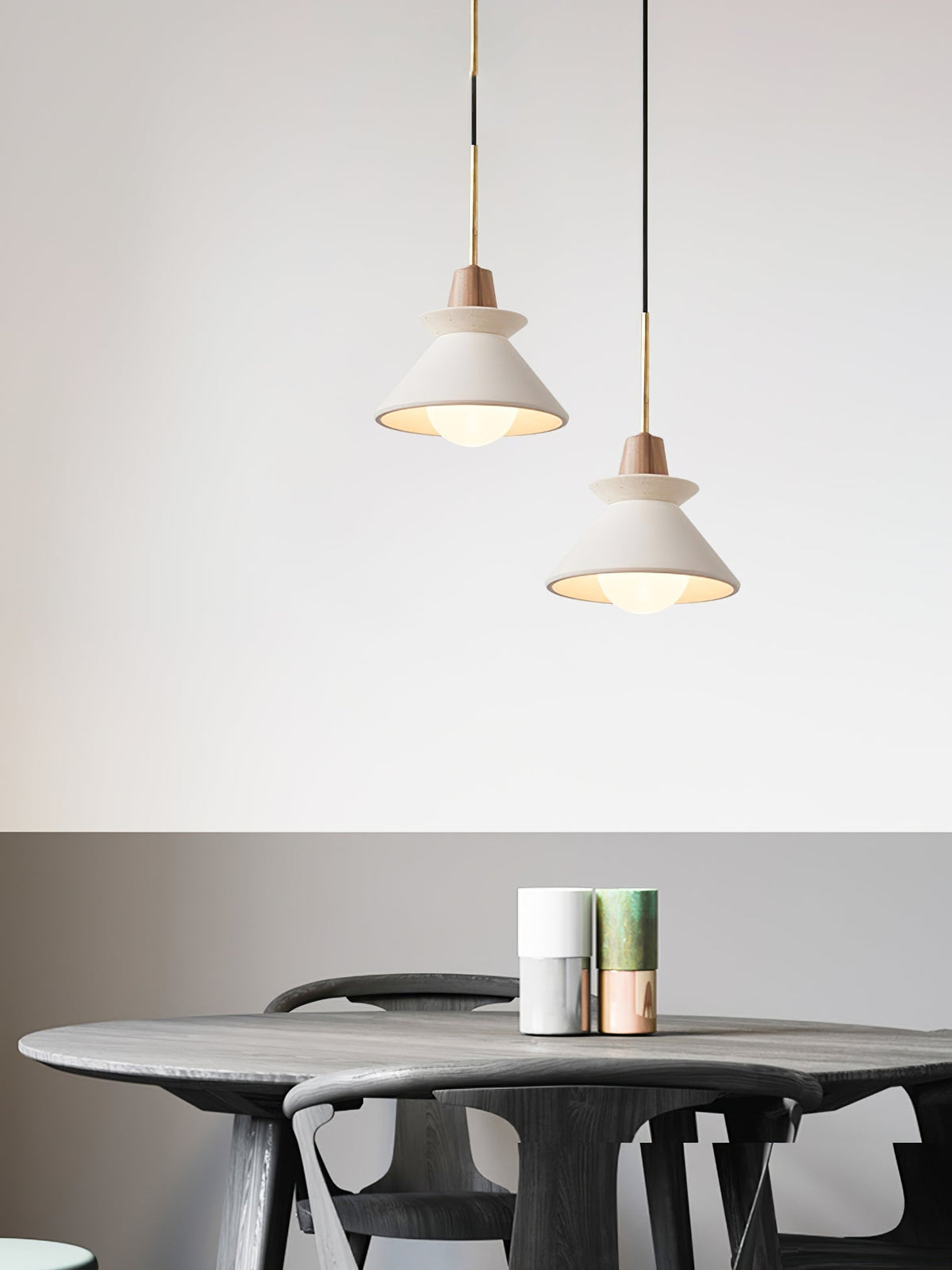 Resin Wood Hanging Light 9 in for Kitchen Island Dining Table Adjustable Ceiling Fixture E26 LED Compatible Scandinavian Modern