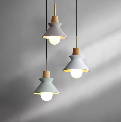 Resin Wood Hanging Light 9 in for Kitchen Island Dining Table Adjustable Ceiling Fixture E26 LED Compatible Scandinavian Modern