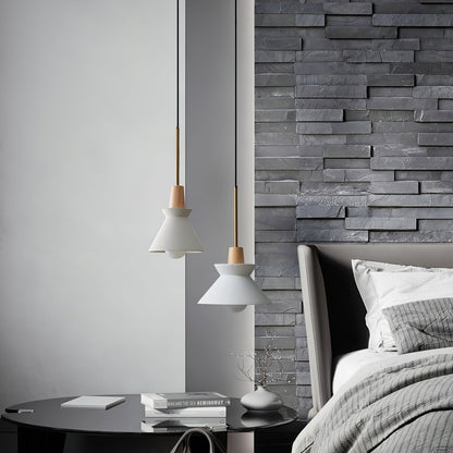 Resin Wood Hanging Light 9 in for Kitchen Island Dining Table Adjustable Ceiling Fixture E26 LED Compatible Scandinavian Modern