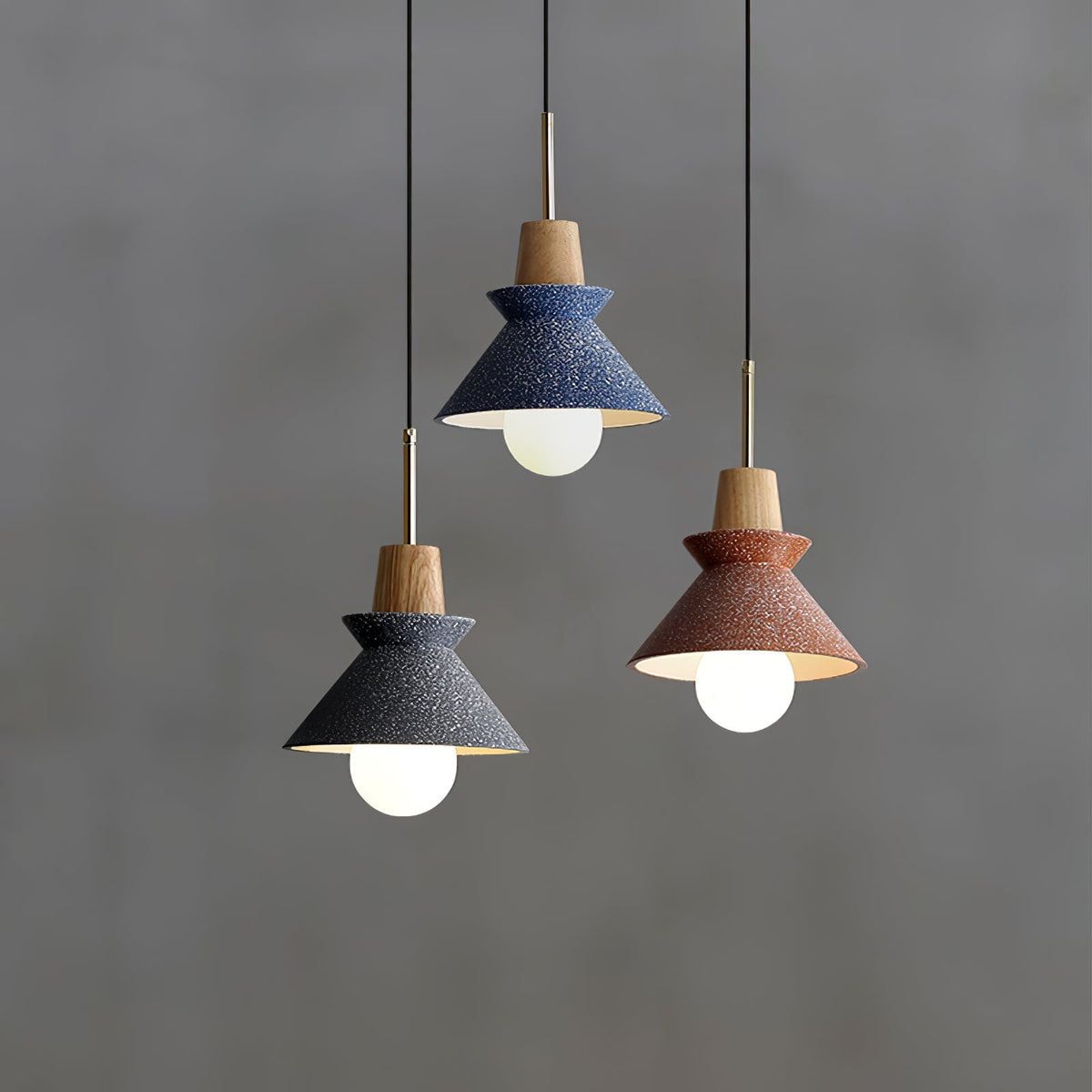 Resin Wood Hanging Light 9 in for Kitchen Island Dining Table Adjustable Ceiling Fixture E26 LED Compatible Scandinavian Modern