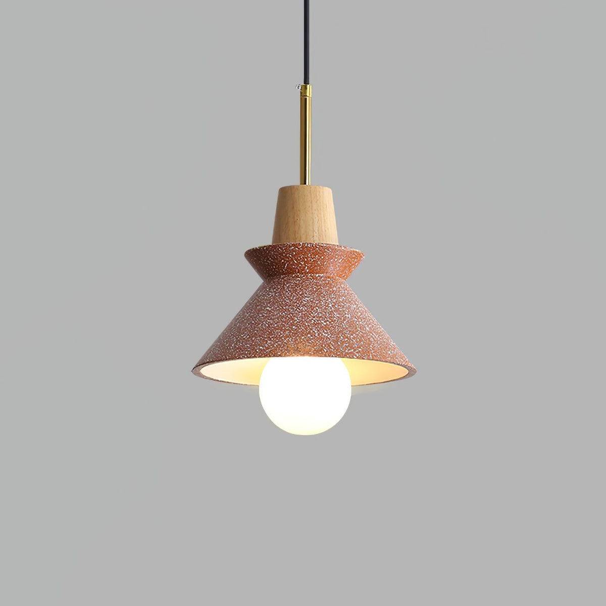 Resin Wood Hanging Light 9 in for Kitchen Island Dining Table Adjustable Ceiling Fixture E26 LED Compatible Scandinavian Modern