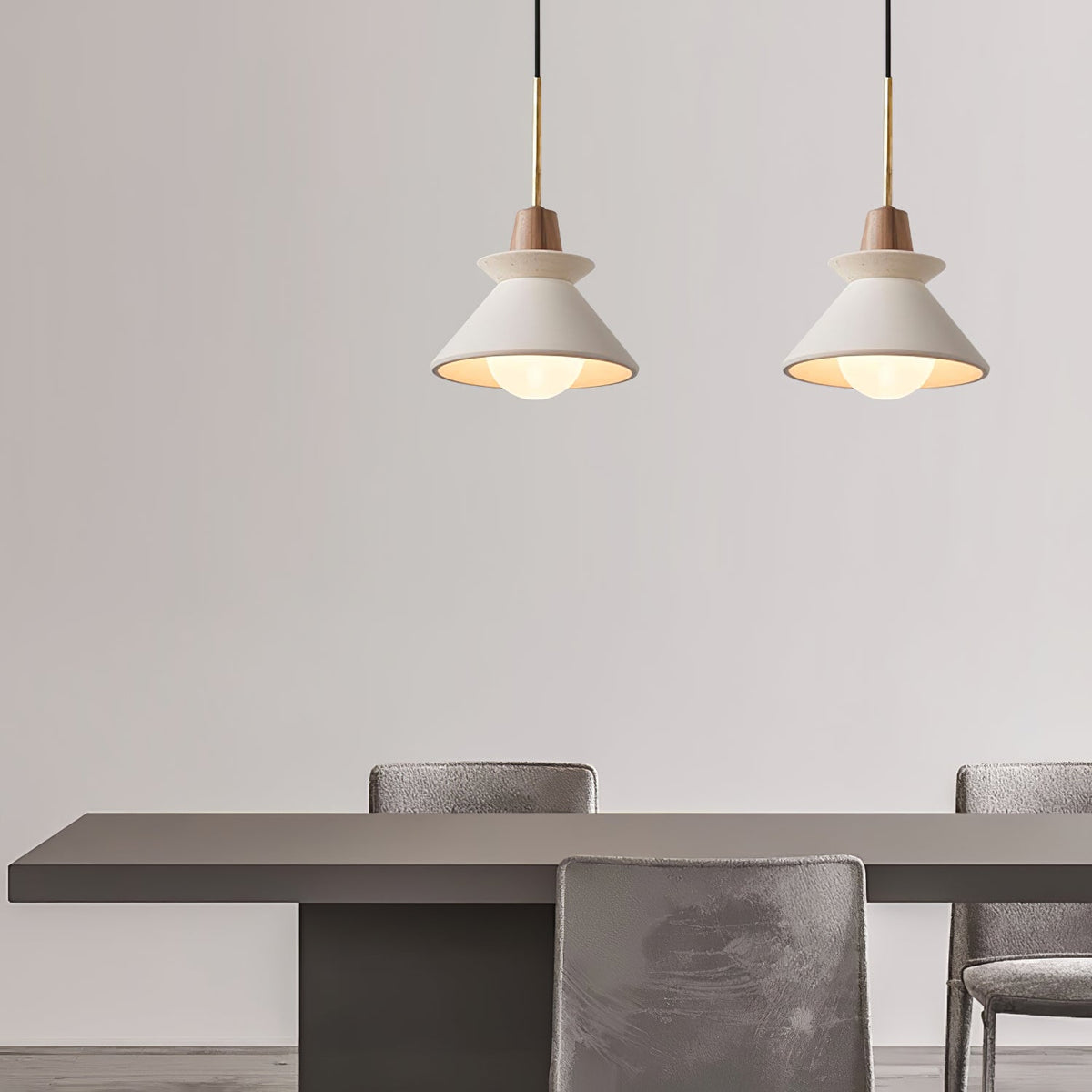 Resin Wood Hanging Light 9 in for Kitchen Island Dining Table Adjustable Ceiling Fixture E26 LED Compatible Scandinavian Modern