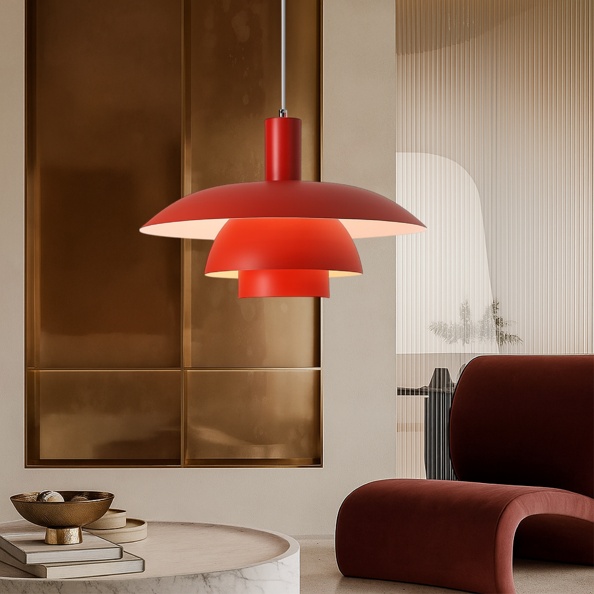 Lámpara colgante escandinava Ortekor | Lámpara LED regulable con diseño ecológico | Perfecta para islas de cocina e interiores modernos