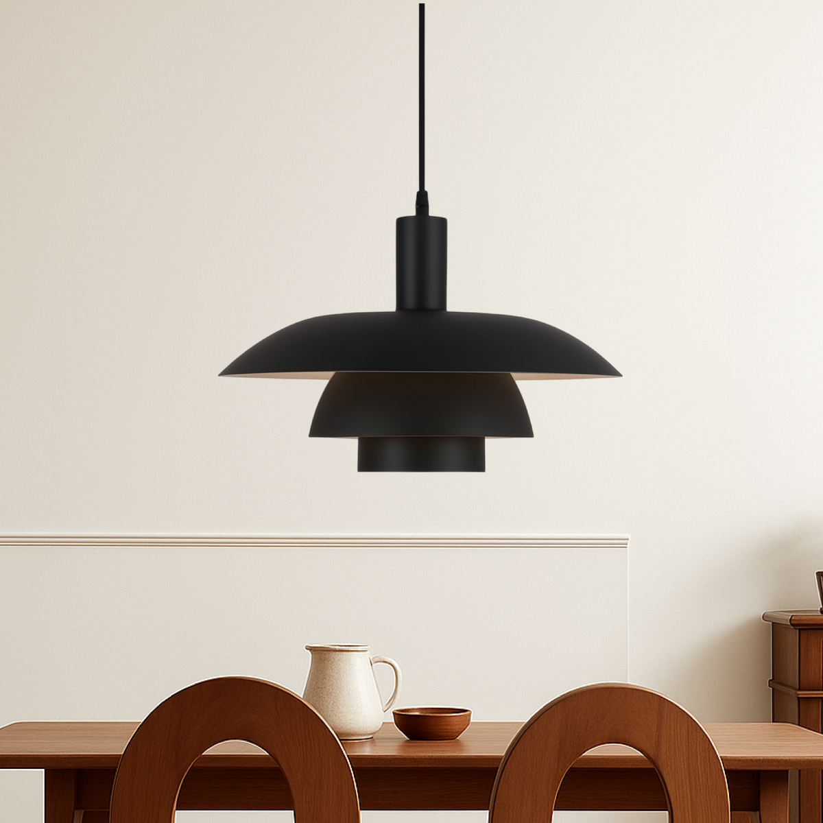 Lámpara colgante escandinava Ortekor | Lámpara LED regulable con diseño ecológico | Perfecta para islas de cocina e interiores modernos